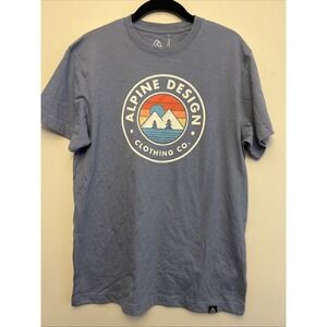Alpine design men's graphic T-shirt, small, blue NWT